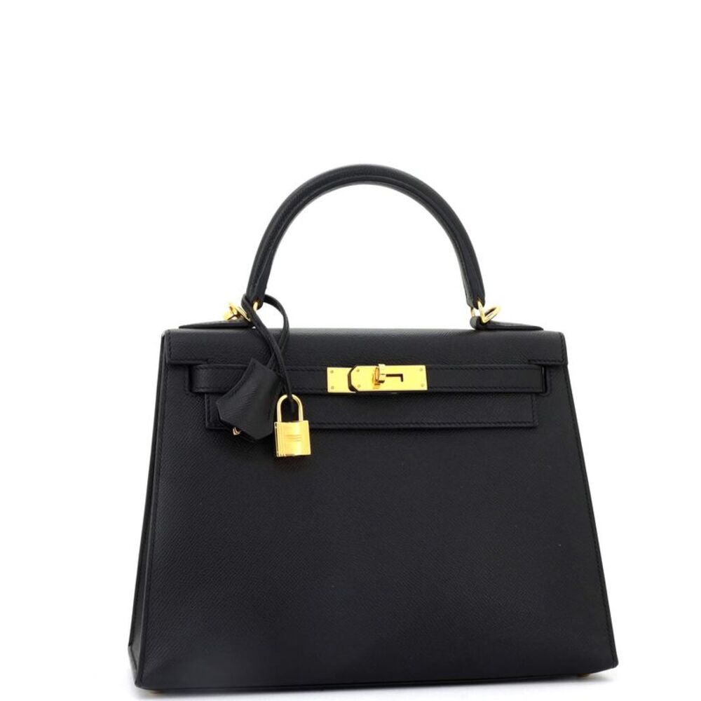 Hermes Kelly Handbag Noir Epsom with Gold Hardware 28 Black - Picture 3 of 8